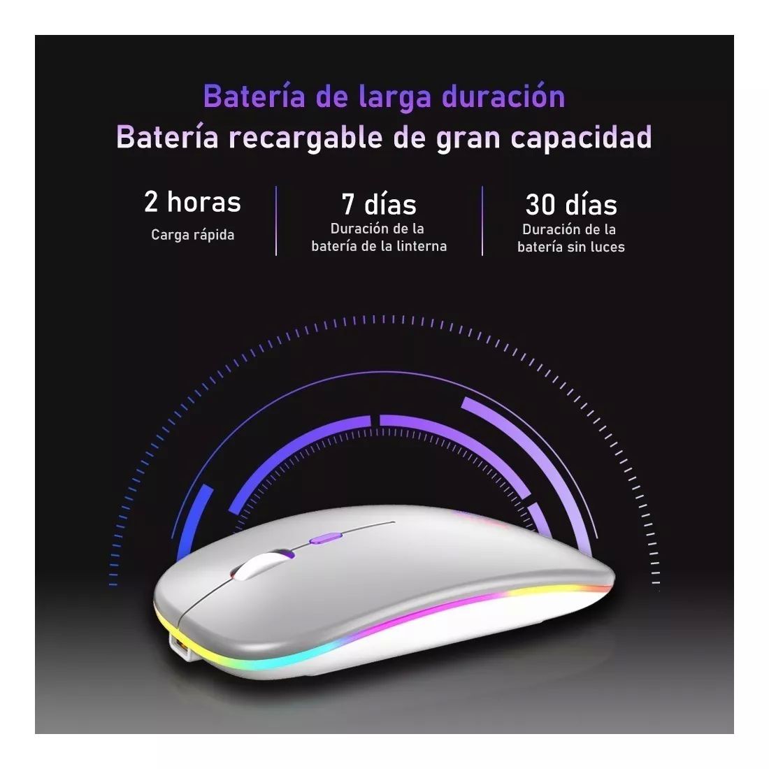 Mouse inalámbrico recargable Free Wolf X15 color PLATEADO