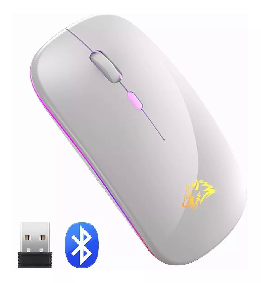 Mouse inalámbrico recargable Free Wolf X15 color PLATEADO