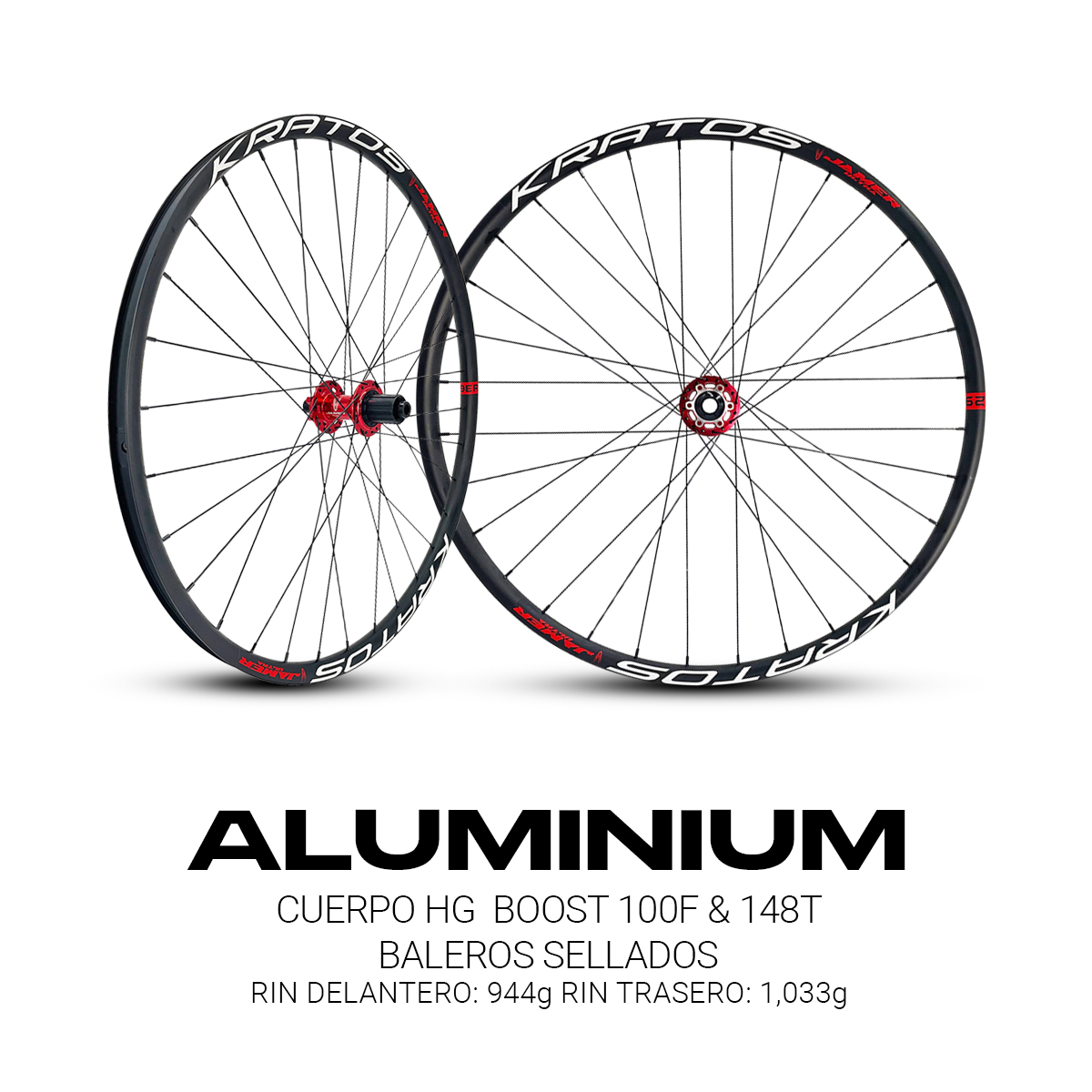 Par Rin Armado Bicicleta R29 Alum 8-12p Freno Disco 32h Maza Roja
