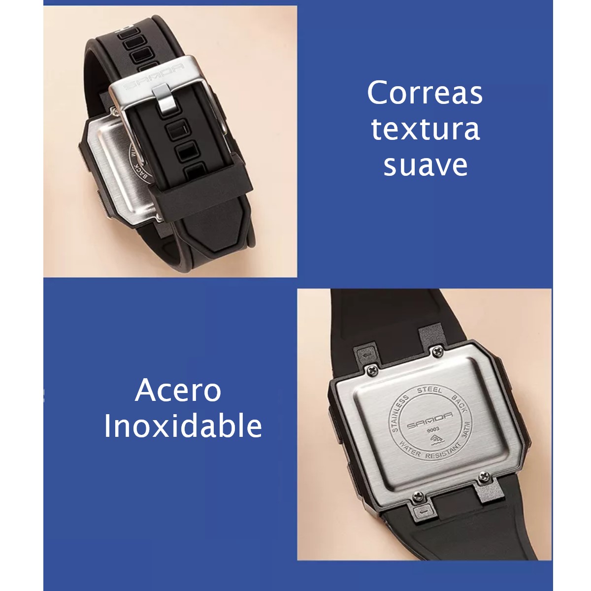 Reloj Digital azul cronógrafo deportivo pulsera electrónica resistente al agua despertador