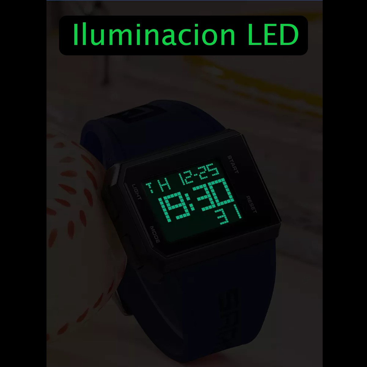 Reloj Digital azul cronógrafo deportivo pulsera electrónica resistente al agua despertador