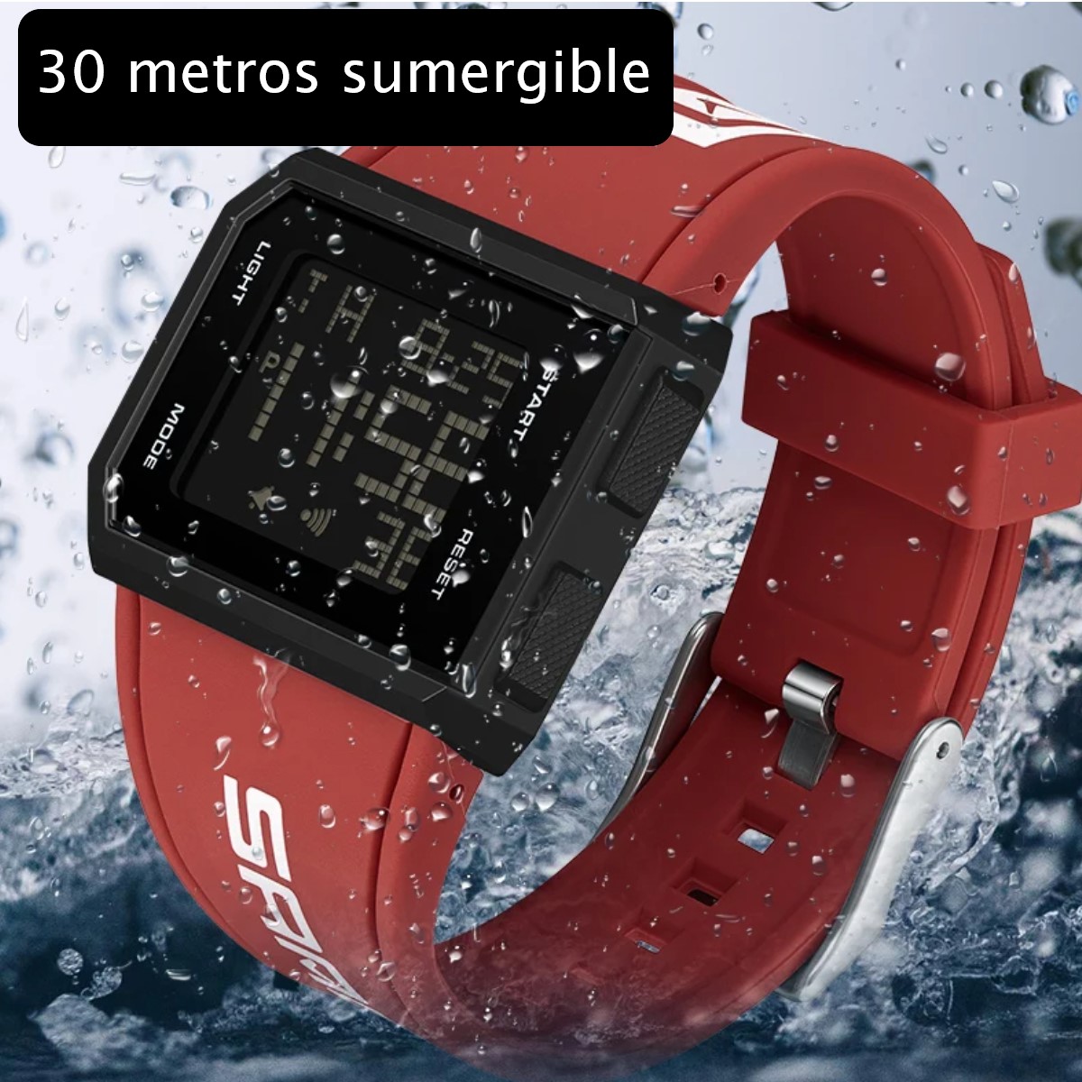 Reloj Digital azul cronógrafo deportivo pulsera electrónica resistente al agua despertador