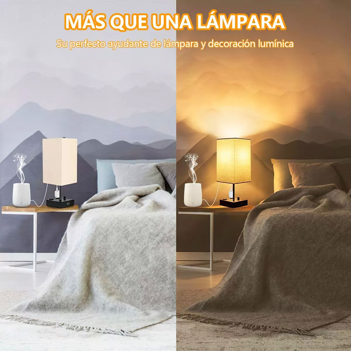 Lámparas De Buró De Noche De Escritorio Con Usb-c Y Led Bulb