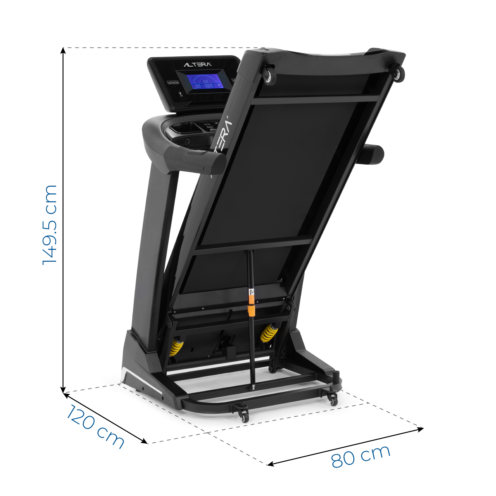 Altera GANTE Caminadora eléctrica Plegable Negra 4 HP con Altavoz | Bluetooth | Pantalla | 15 Niveles y 3 Modos
