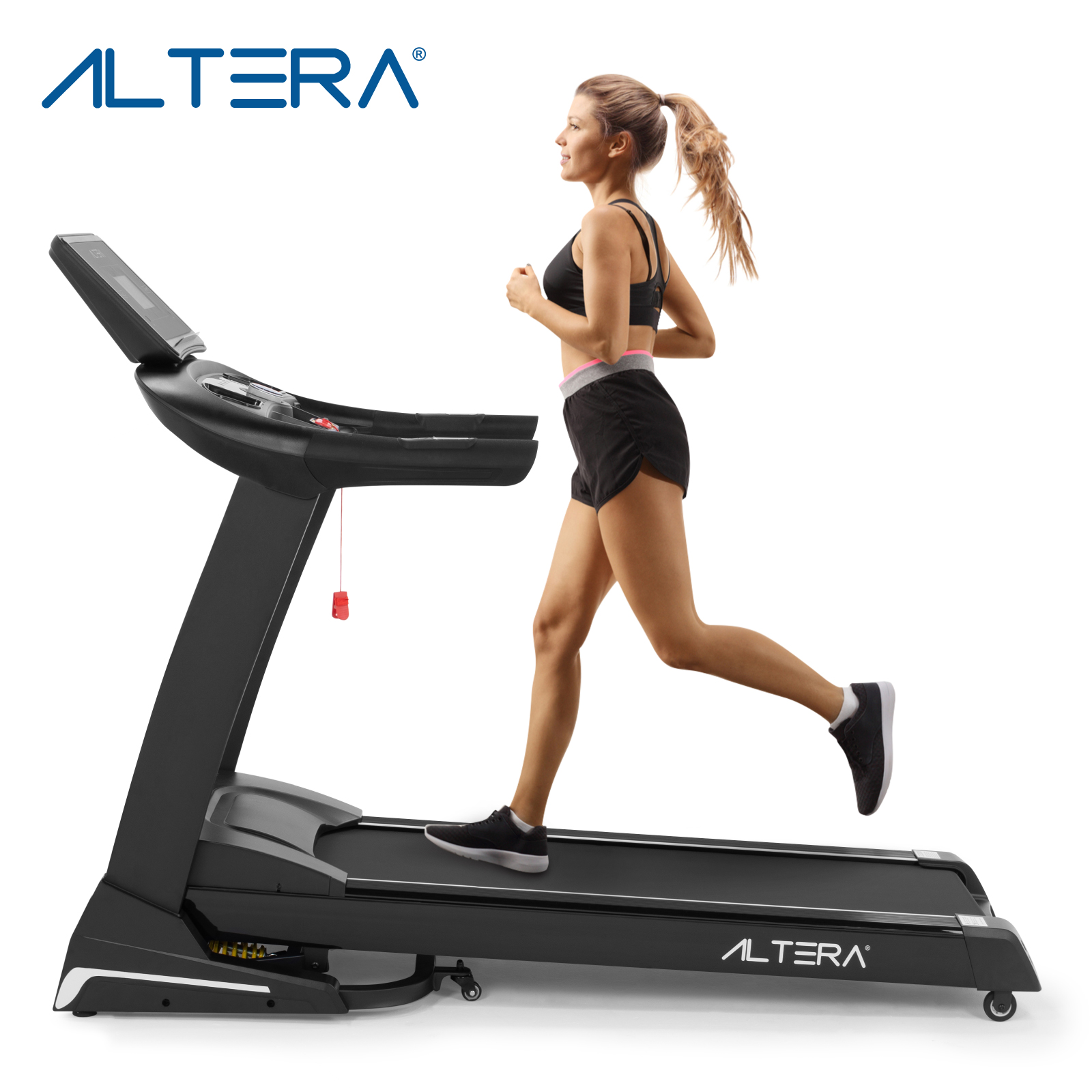 Altera GANTE Caminadora eléctrica Plegable Negra 4 HP con Altavoz | Bluetooth | Pantalla | 15 Niveles y 3 Modos