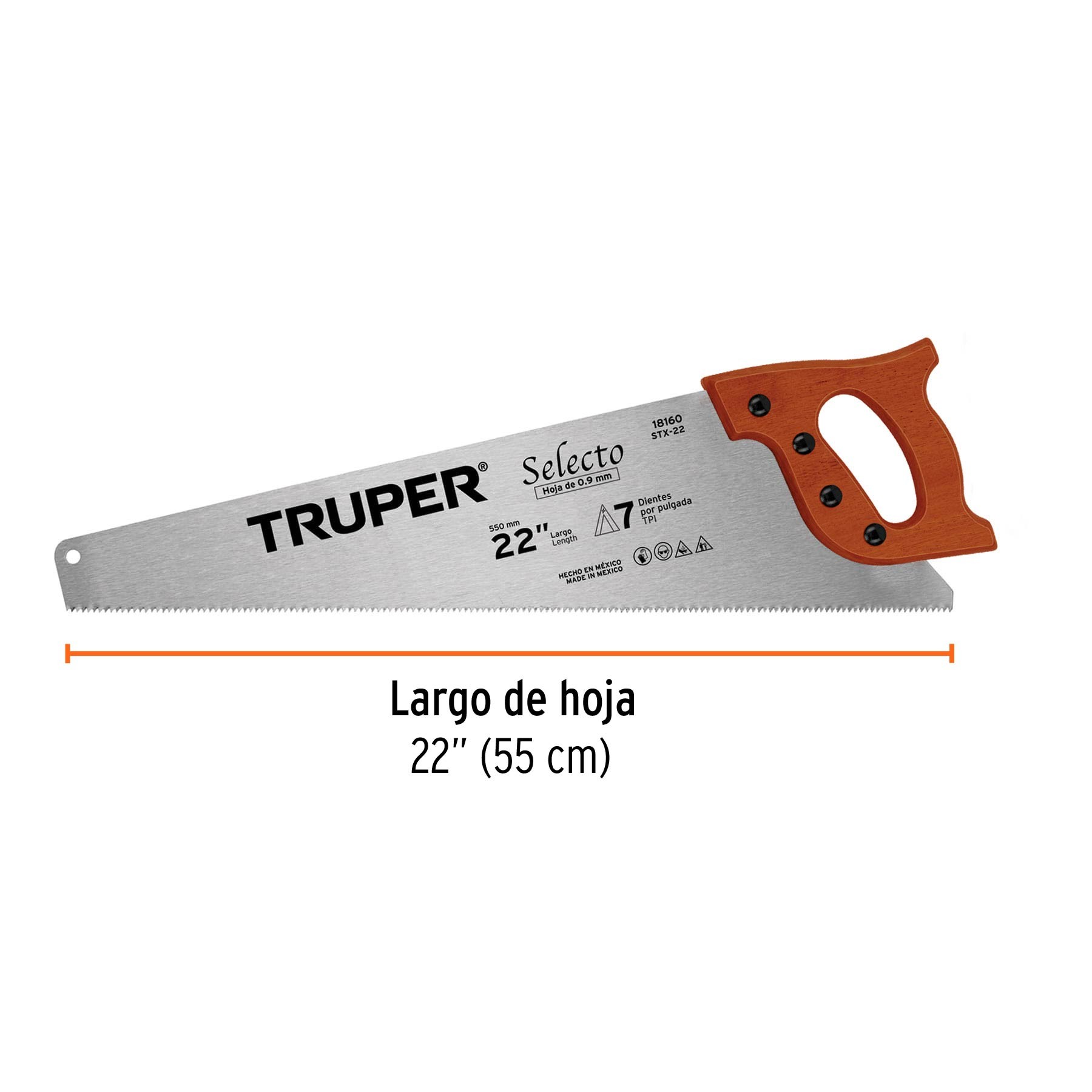 SERRUCHO 22" SELECTO, 7 DPP, TRUPER 18160