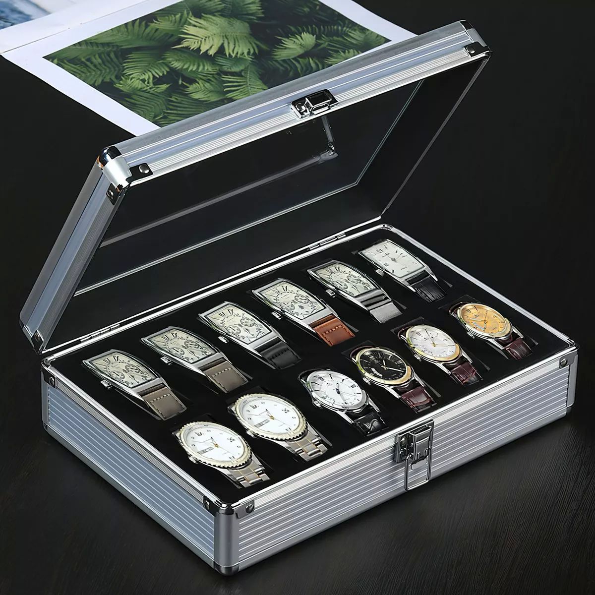 Estuche Organizador De Caja Para Relojes Y Joyas Porta Relojes.