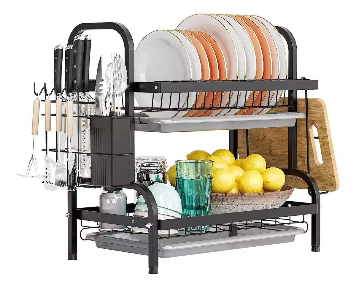 Escurridor Trastes Platos De 2 Niveles Acero Inoxidable