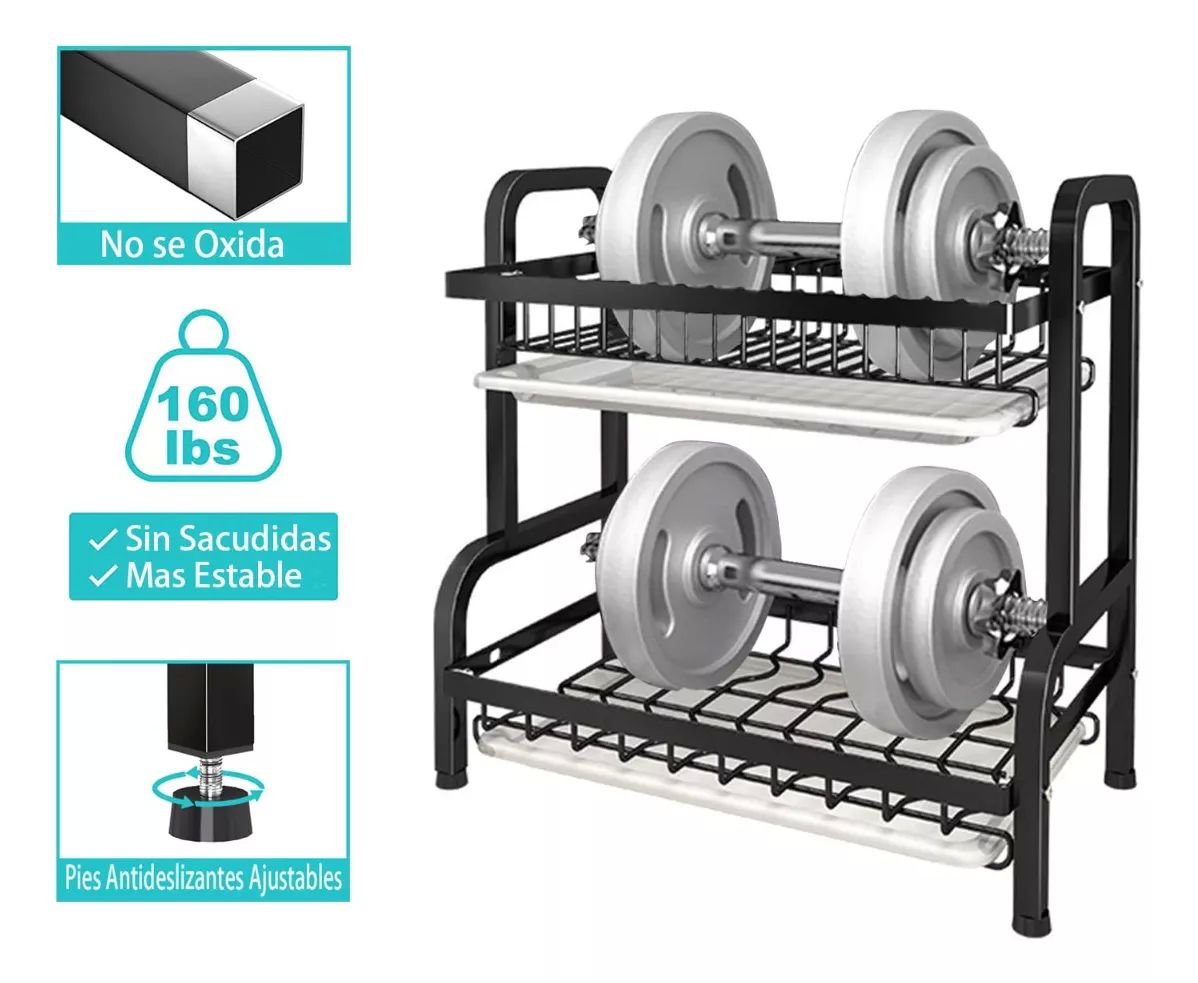 Escurridor Trastes Platos De 2 Niveles Acero Inoxidable