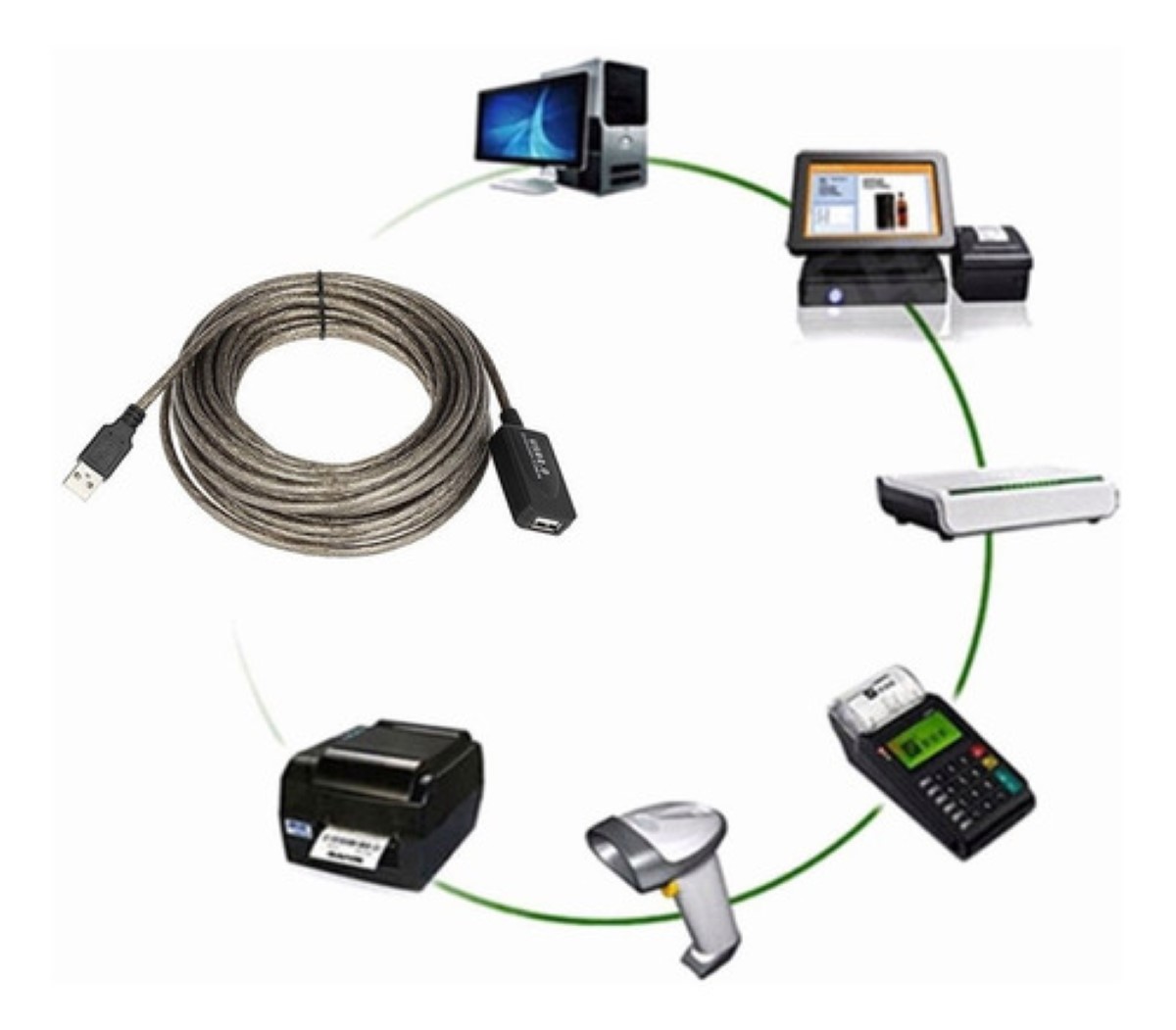 5 Metros Cable Extension Usb Activa 2.0 Macho - Hembra Gris