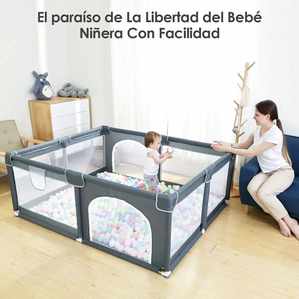 Corral Corralito Infantil Plegable para Bebes y Niños con Panel de