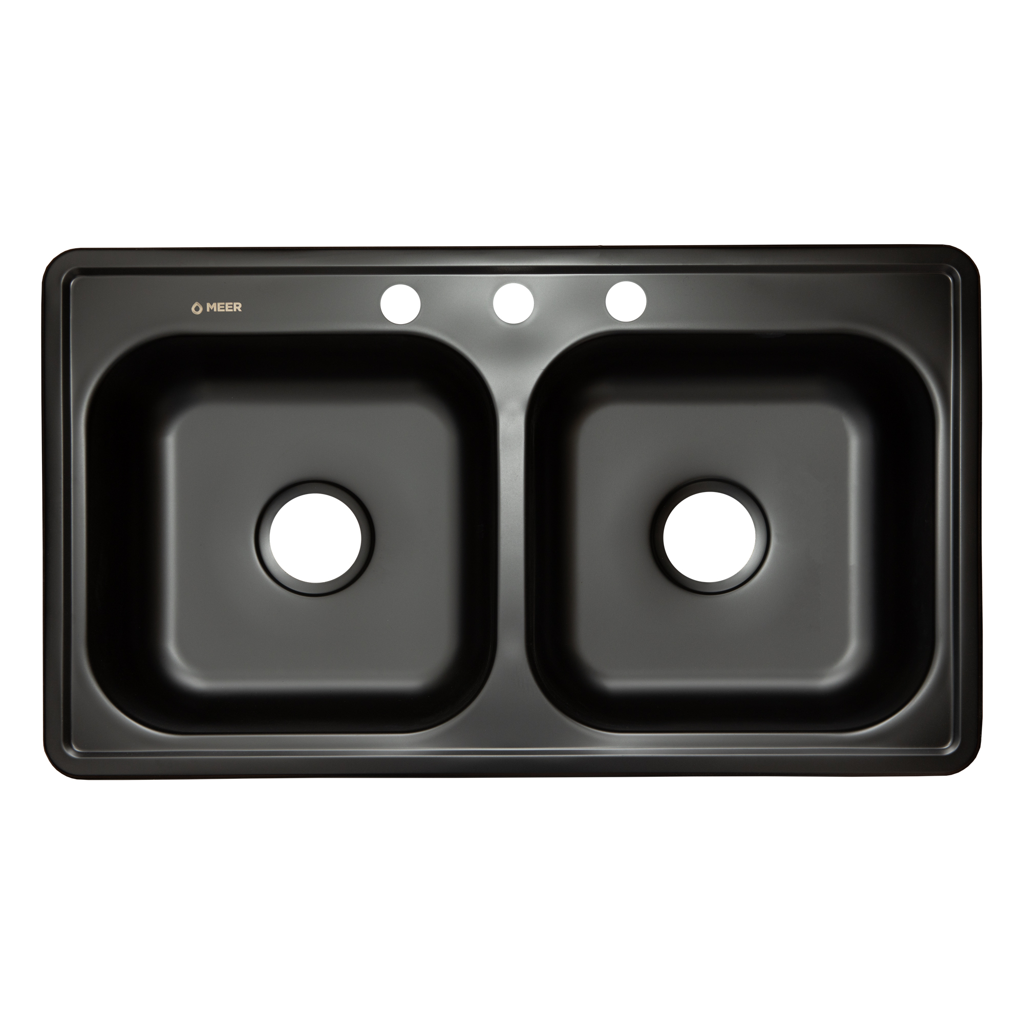 Fregadero de Cocina de Acero Inoxidable Doble Tina en Acabado Negro Mate Tarja Doble Calibre 22 de Acero Inoxidable Color Negro Mate