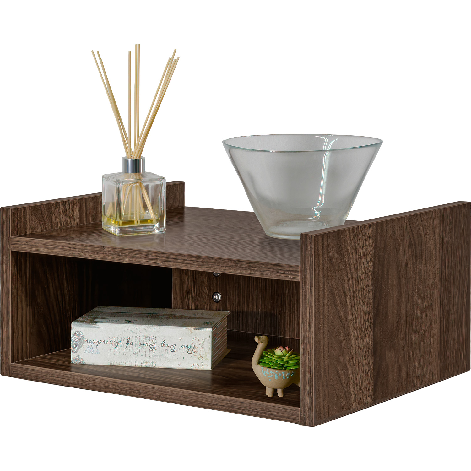 Estante Flotante Cafe Oscuro Moderno 4x30x18 Cm Laminado Madera