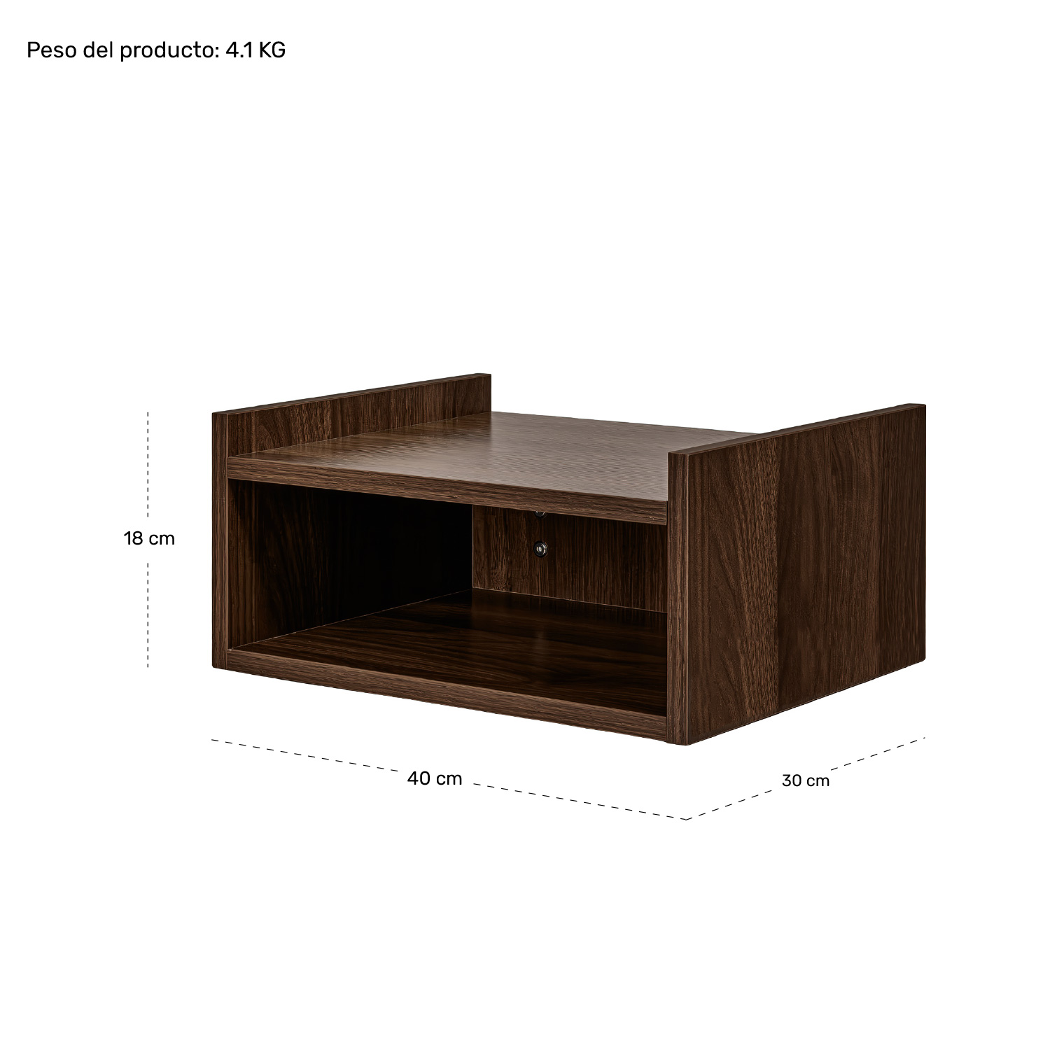 Estante Flotante Cafe Oscuro Moderno 4x30x18 Cm Laminado Madera