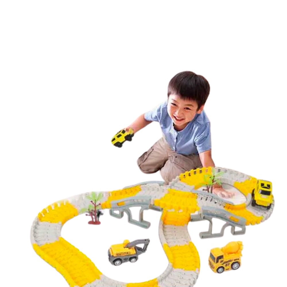 JONRRYIN Pista De Carreras Eléctrica De 737 Cm Con 4 Coches LED – Incluye 2 Mandos, Bucle 360° Y Contador De Vueltas, Escala 1:64, Para Niños De 3 A 12 Años