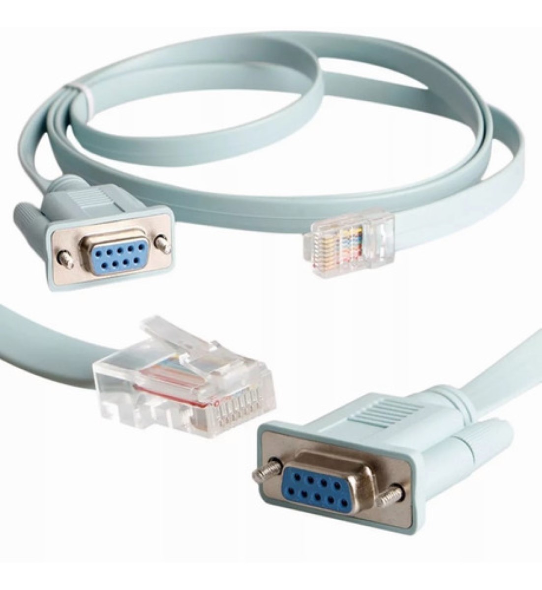 Cable Consola Cisco Rj45 A Db9 Rs232 Adaptador Azul Claro