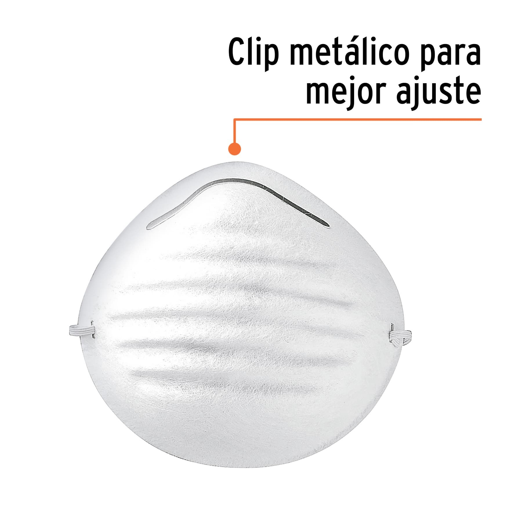 CUBREBOCAS TIPO CONCHA POR PIEZA EN CAJA DE 50 PZ, TRUPER 14250