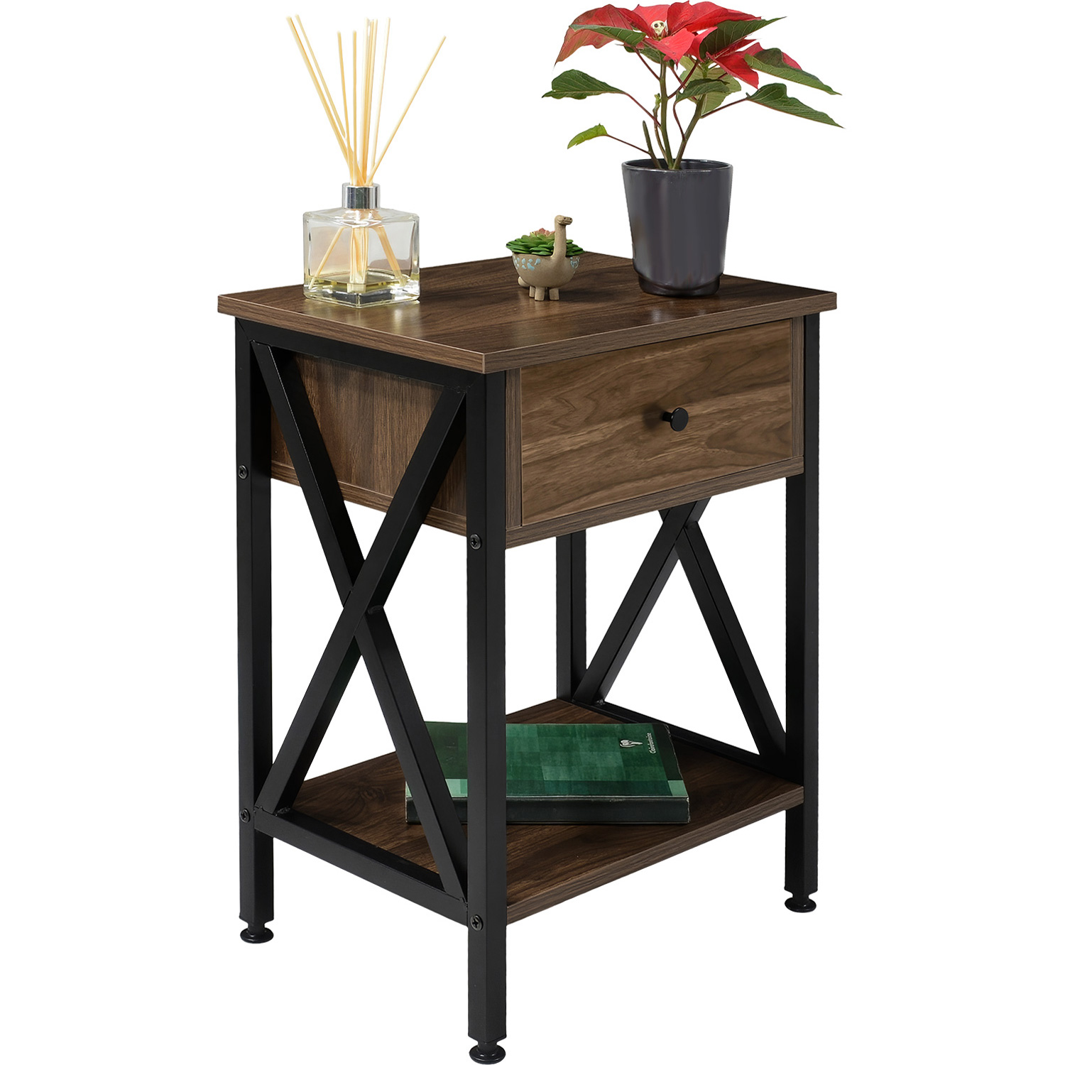 Buro Rustico Madera Cafe Recamara Habitacion Mesa De Noche