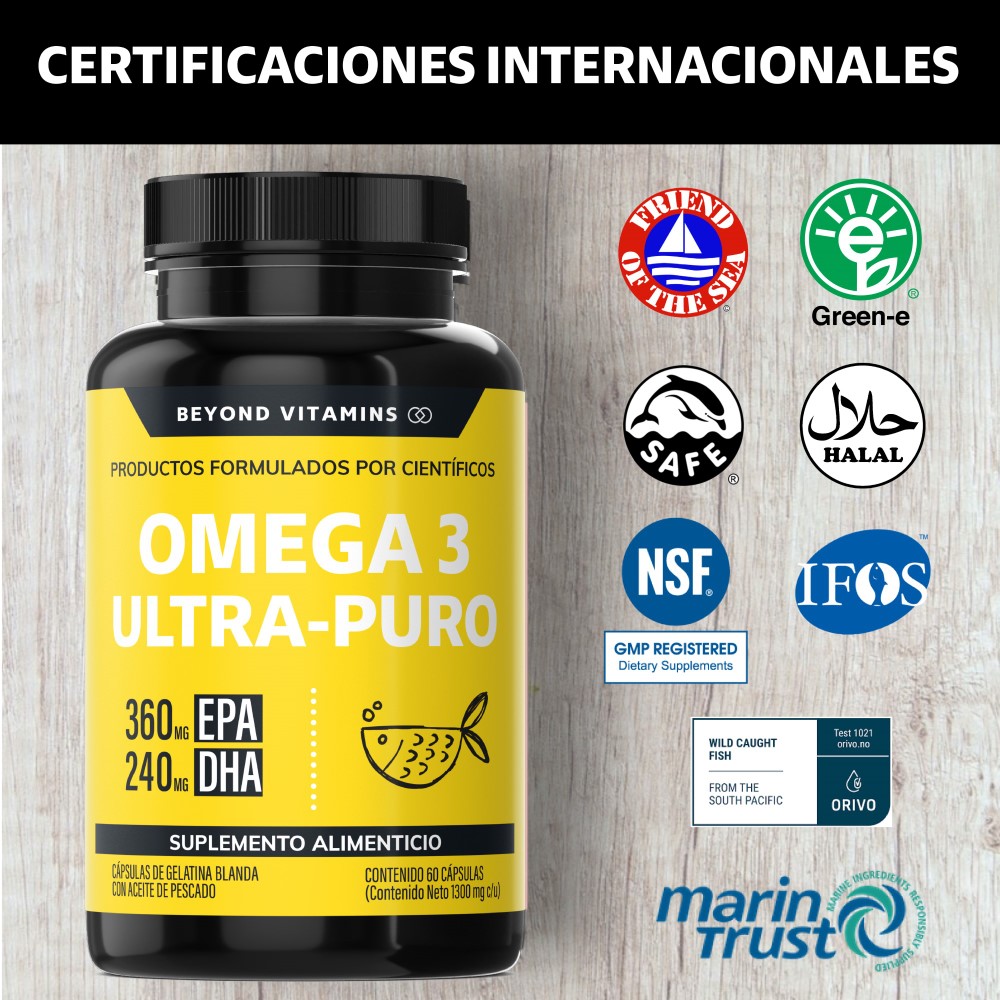 Suplemento Alimenticio Beyond Vitamins Omega 3 Aceite de Pescado 60 cápsulas
