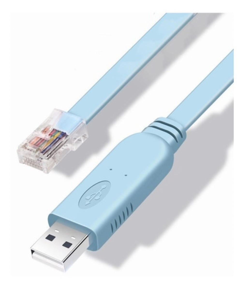 Cable Rj45 Macho A Usb Hembra Consola Cisco Ethernet Cat E5 Azul Claro