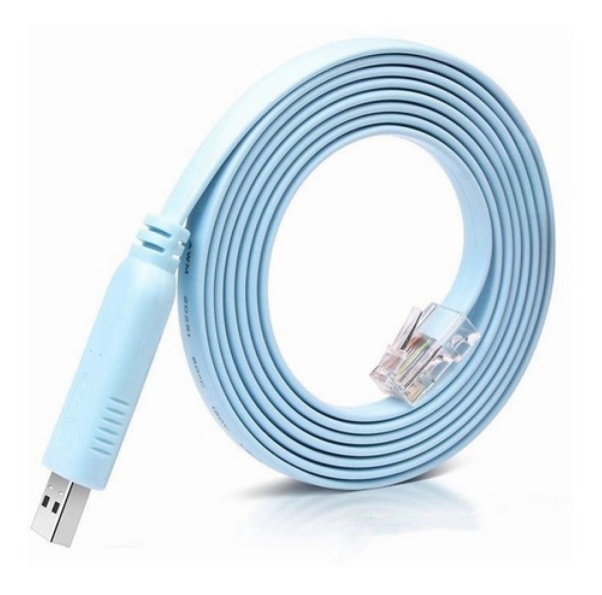 Cable Rj45 Macho A Usb Hembra Consola Cisco Ethernet Cat E5 Azul Claro