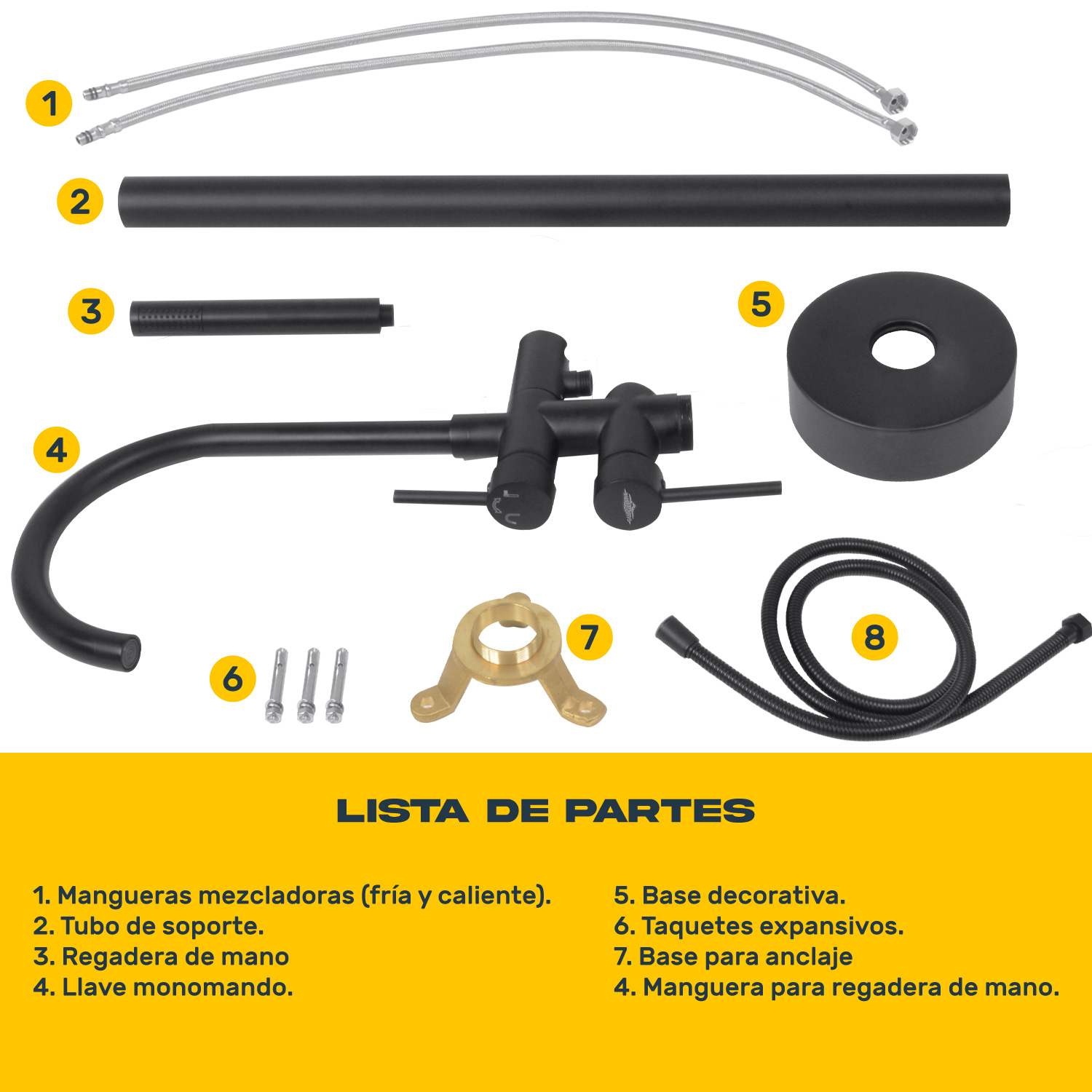 Llave De Piso Tina Grifo Bañera Minimalista Baño Negro