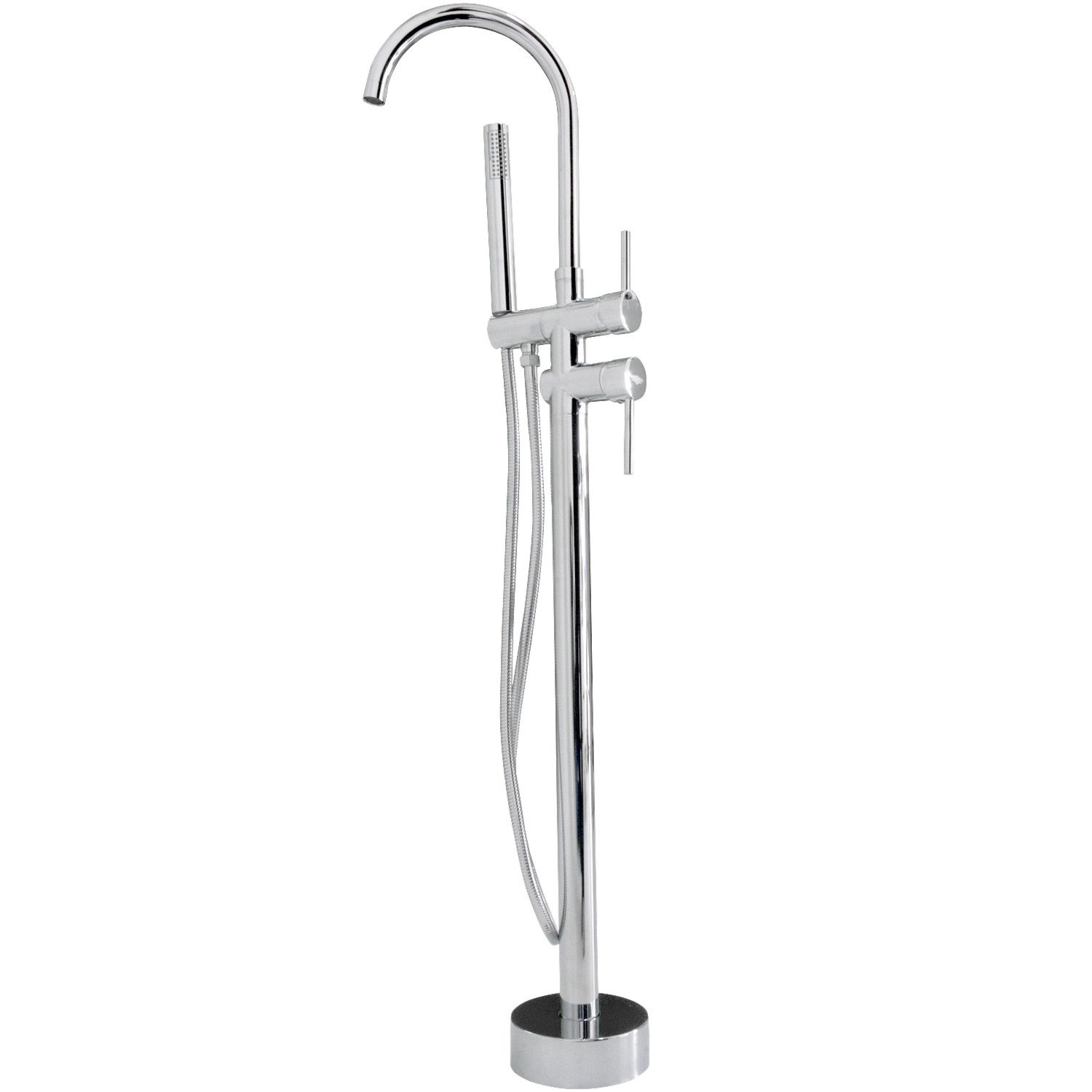 Llave Mezcladora De Piso Bañera Tina Baño Grifo Minimalista Plata