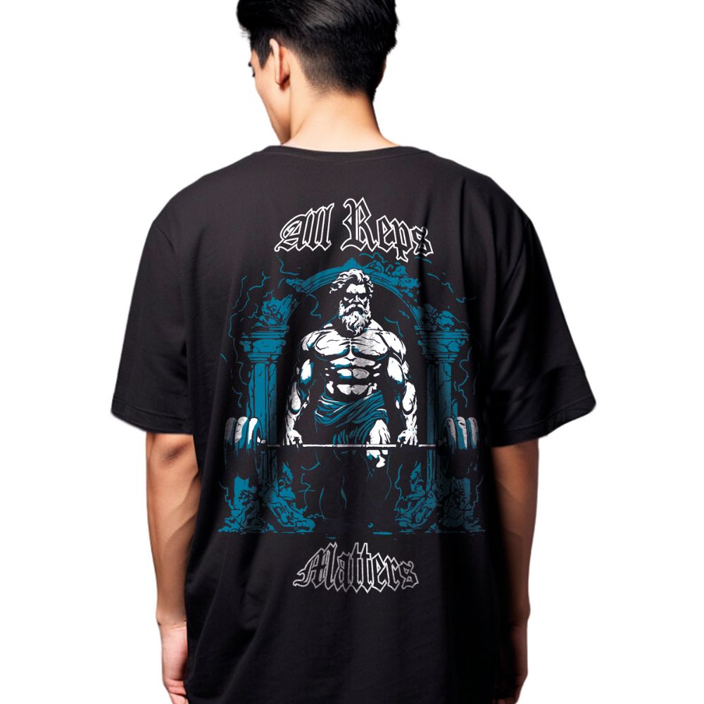 Playera Entrenamiento Zeuz All reps UNISEX Corte Oversize