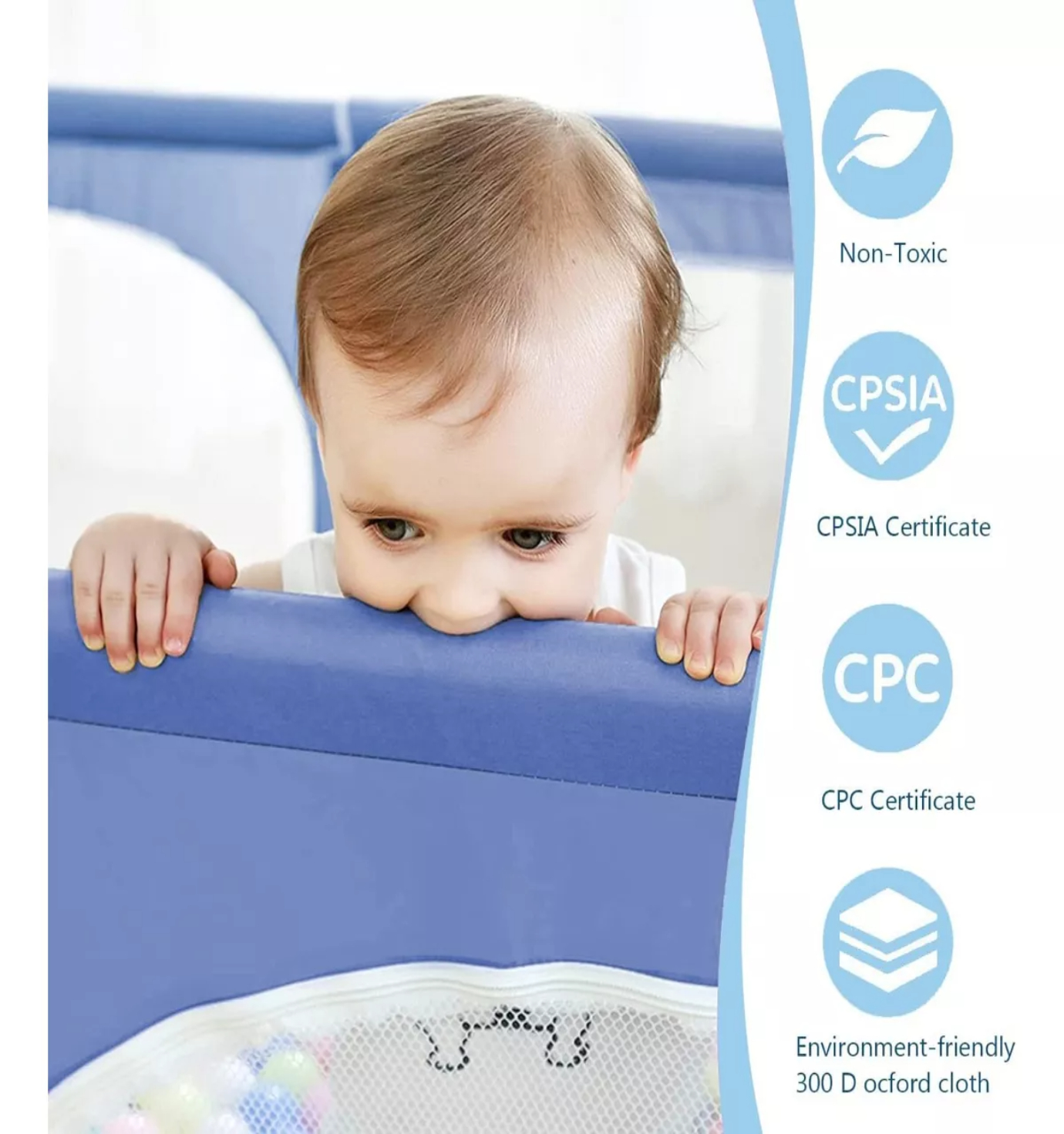 Corral Para Bebes Corralito De Juegos Plegable Con 60 Pelotas.