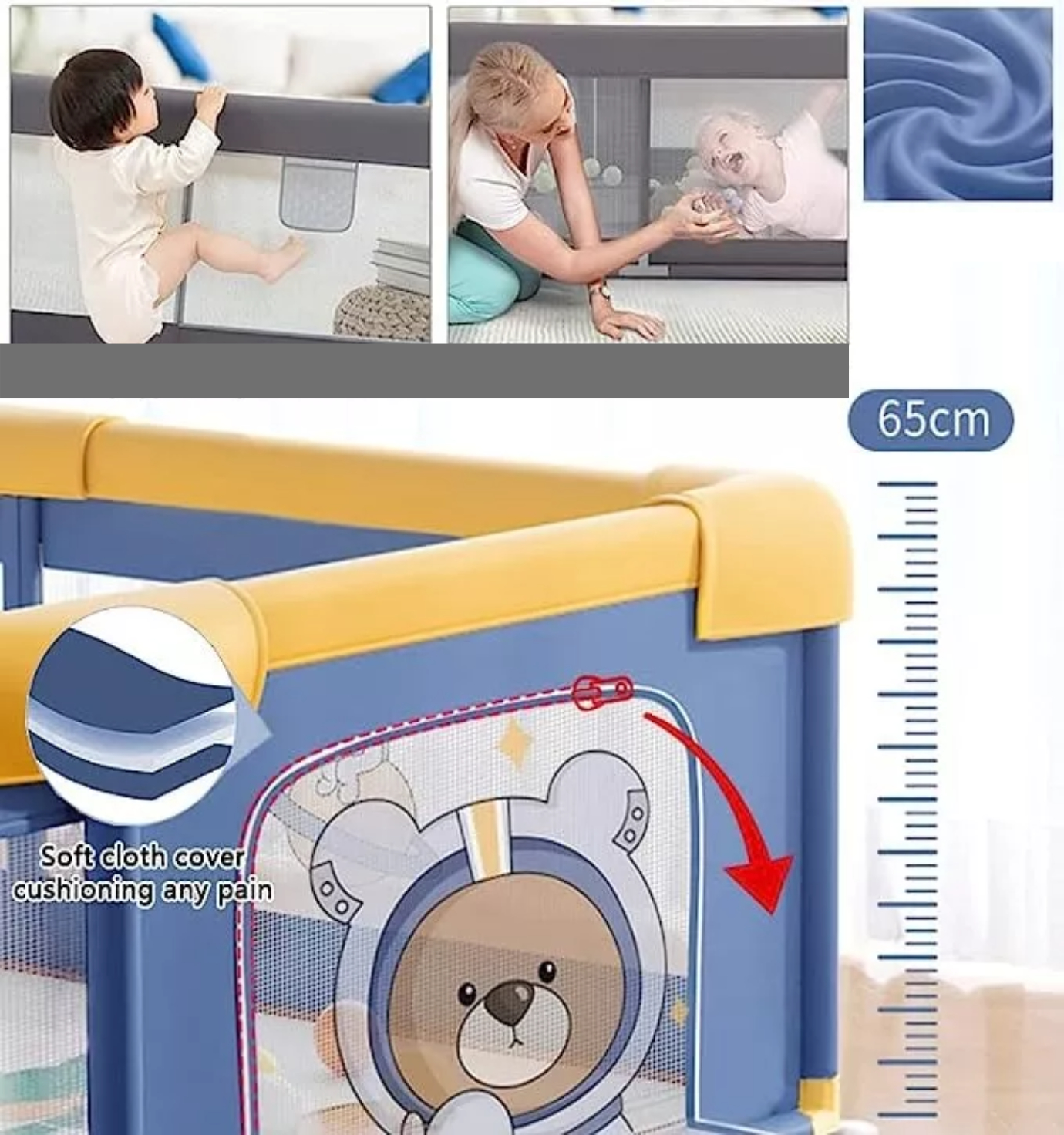 Corral Para Bebes Corralito De Juegos Plegable Con 60 Pelotas.