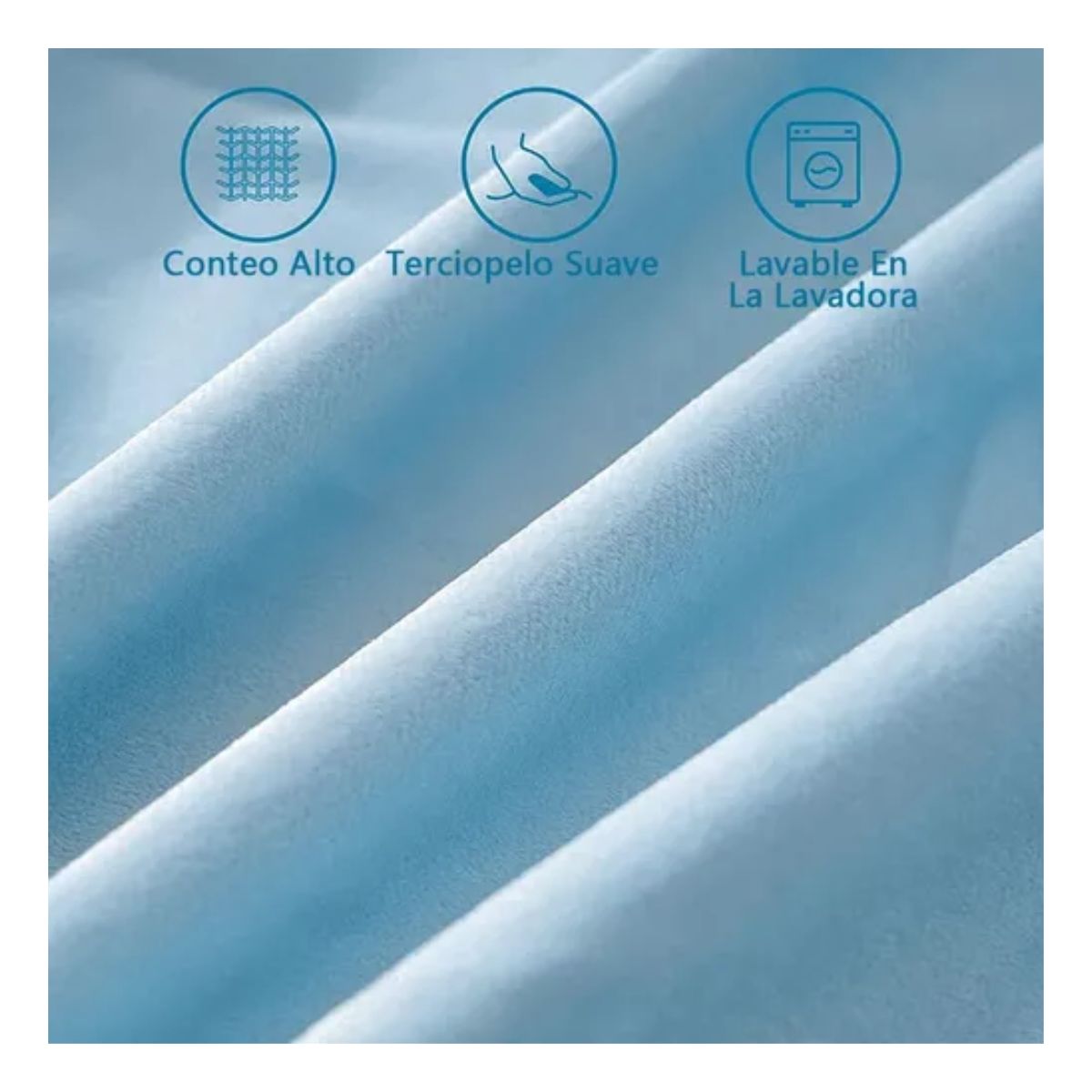 Fundas Para Cojines Decorativos De Terciopelo 45 x 45 cm 2 Pzs, Azul