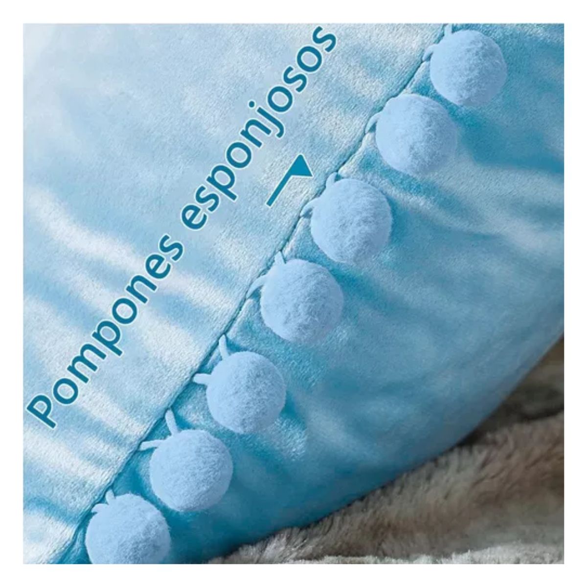 Fundas Para Cojines Decorativos De Terciopelo 45 x 45 cm 2 Pzs, Azul