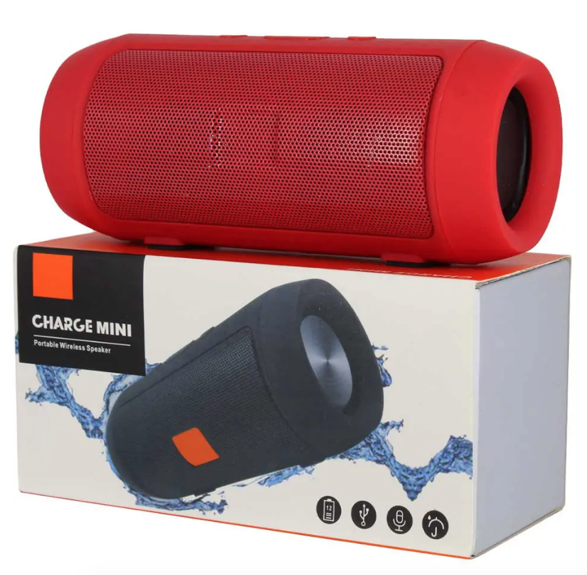 Bocina bluetooth cilíndrica con ranuras para usb y sd