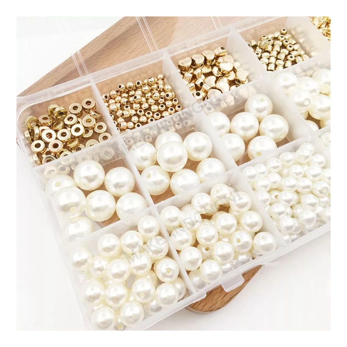 720pcs Cuentas De Perlas Para Pulseras, Joyas, Collares aperlados/dorados