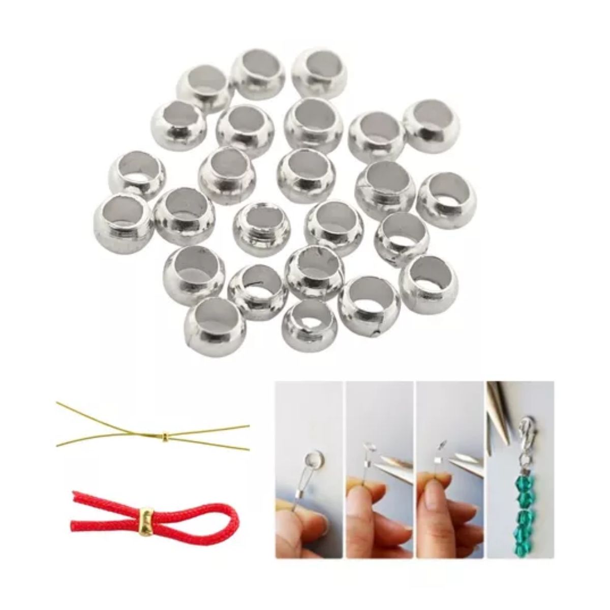 Grapa Remache 2mm Para Bisutería 200 Pz plata