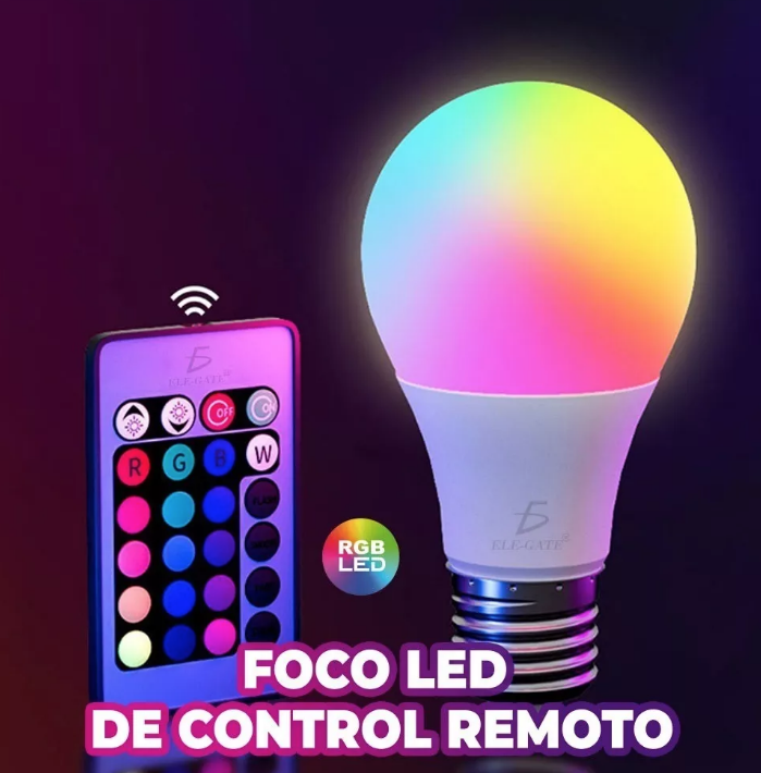 Foco LED colores RGB con control remoto 5w 