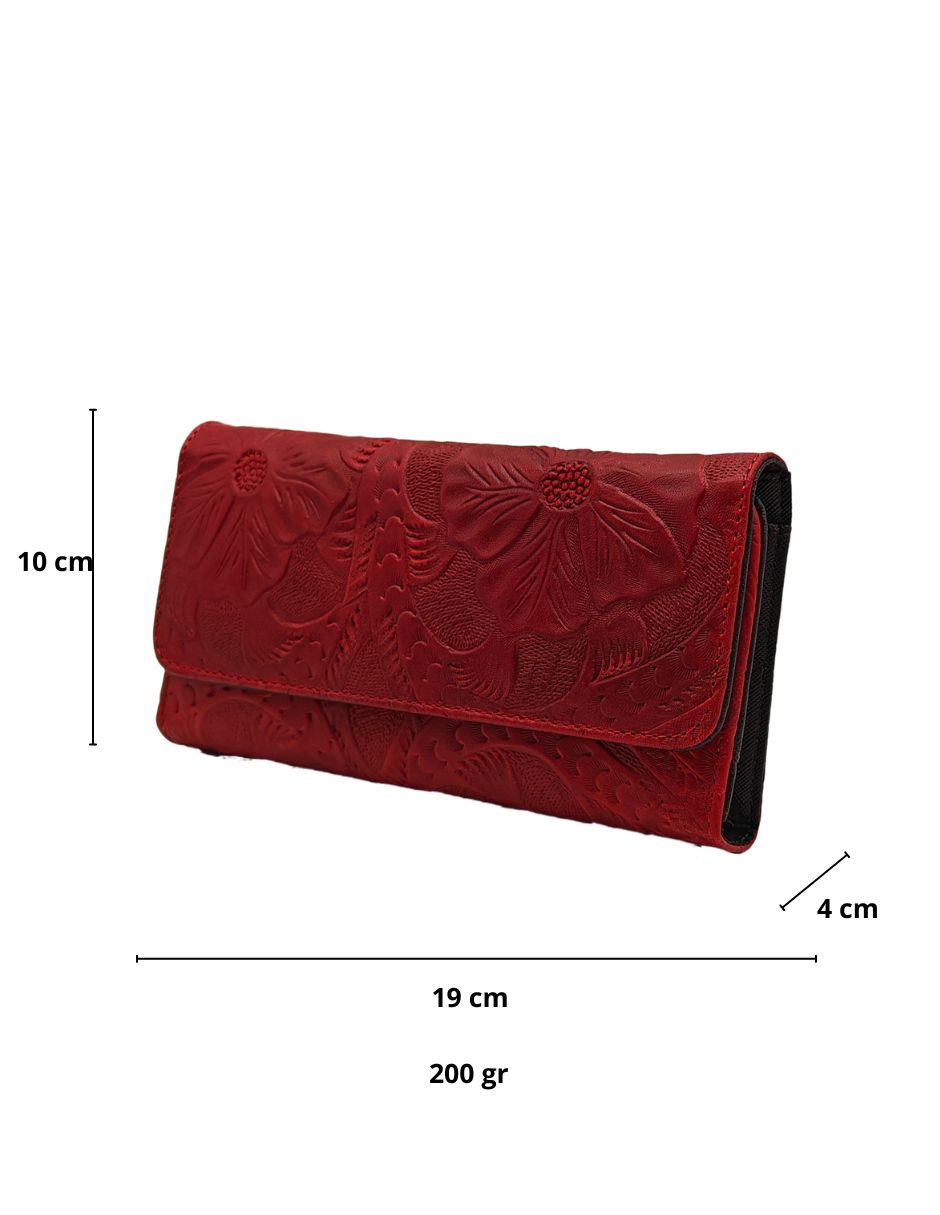 Cartera Piel Genuina FANA Fanny Rojo