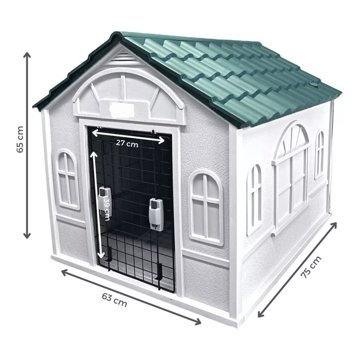 Casa Termica Para Perros Con Puerta Razas Pequeñas 75x63x65 Verde