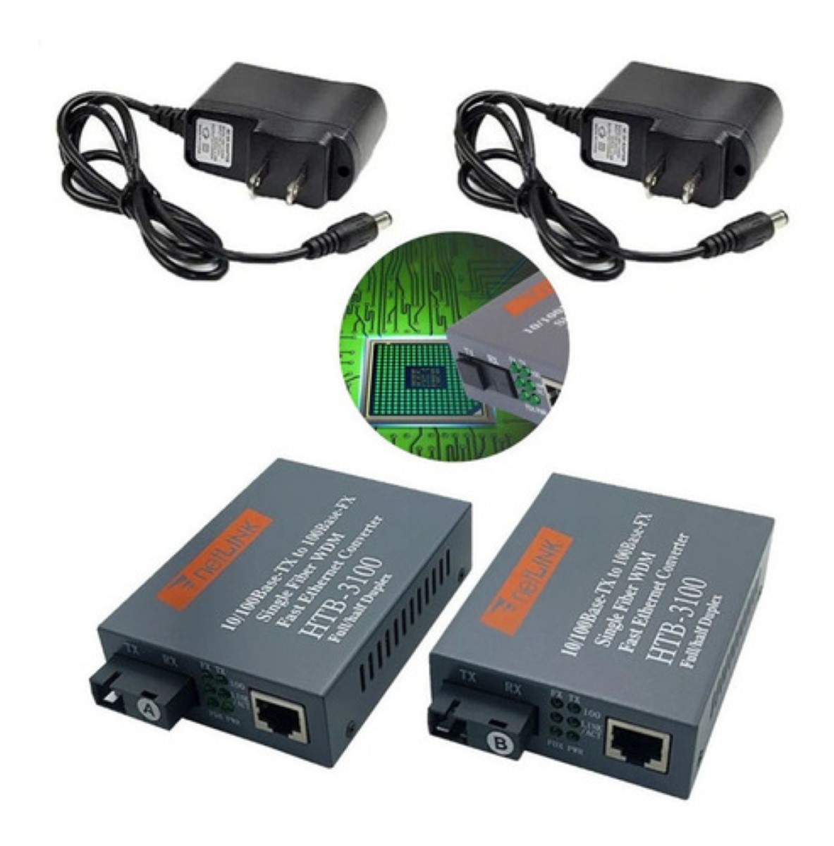 Transceptor De Fibra Óptica Htb-3100-25kmab Gris 