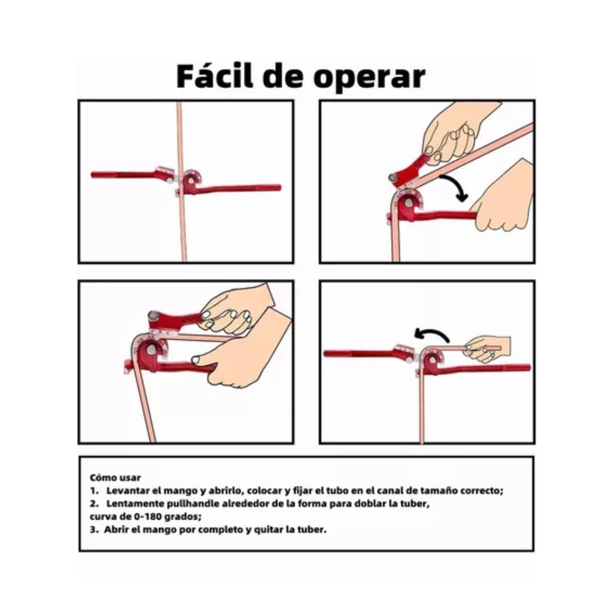 Dobladora De Tubos Cobre Aluminio 6/8/10mm+3 Destornillador rojo