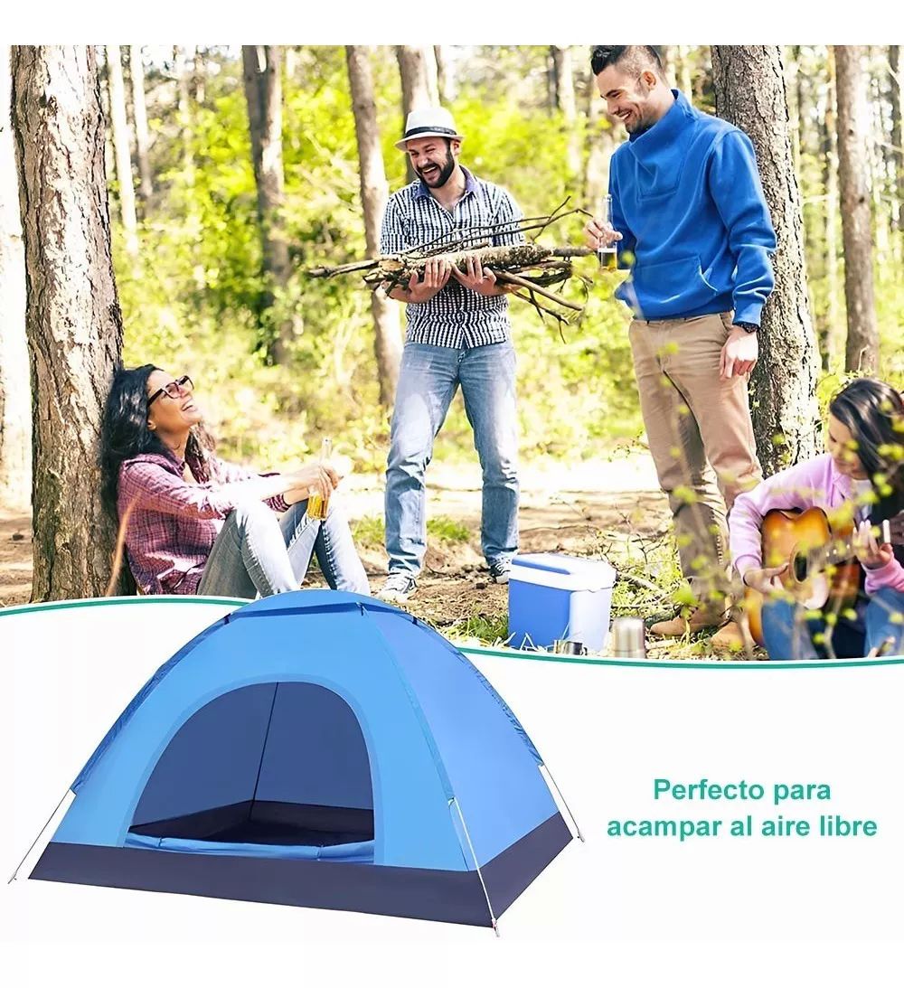 Tiendas Casa Campaña 3 Personas/gran Espacio /fácil Instalar color AZUL