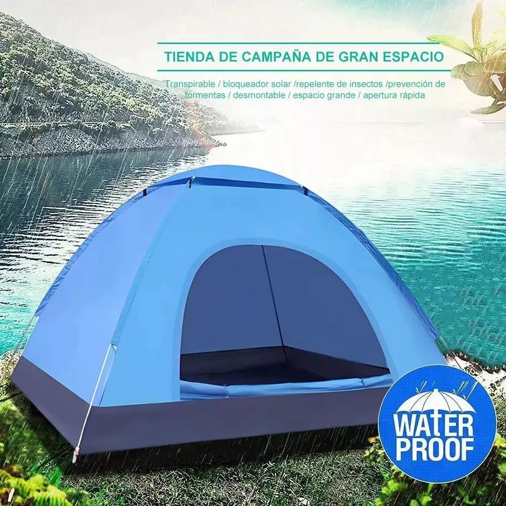 Tiendas Casa Campaña 3 Personas/gran Espacio /fácil Instalar color AZUL