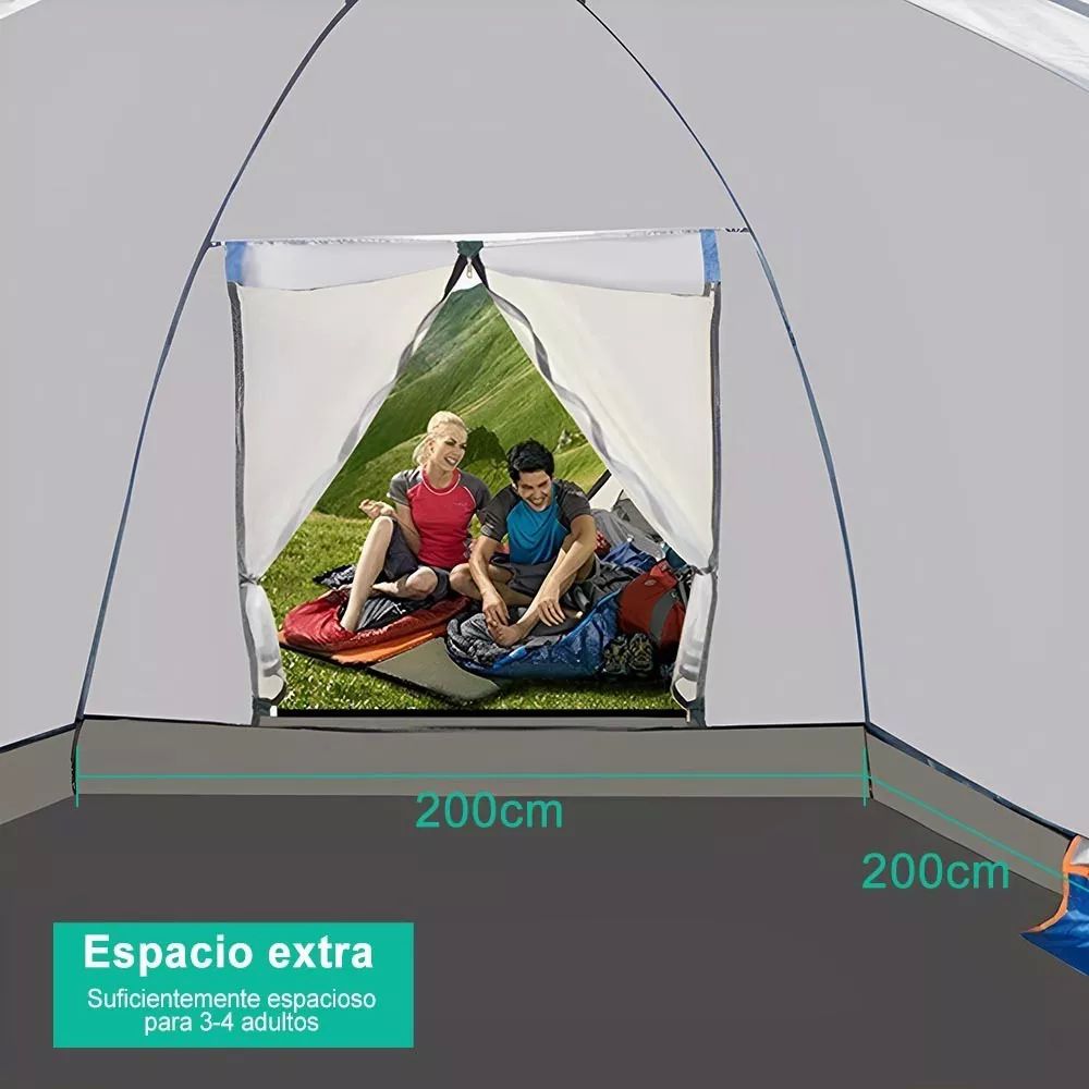 Tiendas Casa Campaña 3 Personas/gran Espacio /fácil Instalar color AZUL