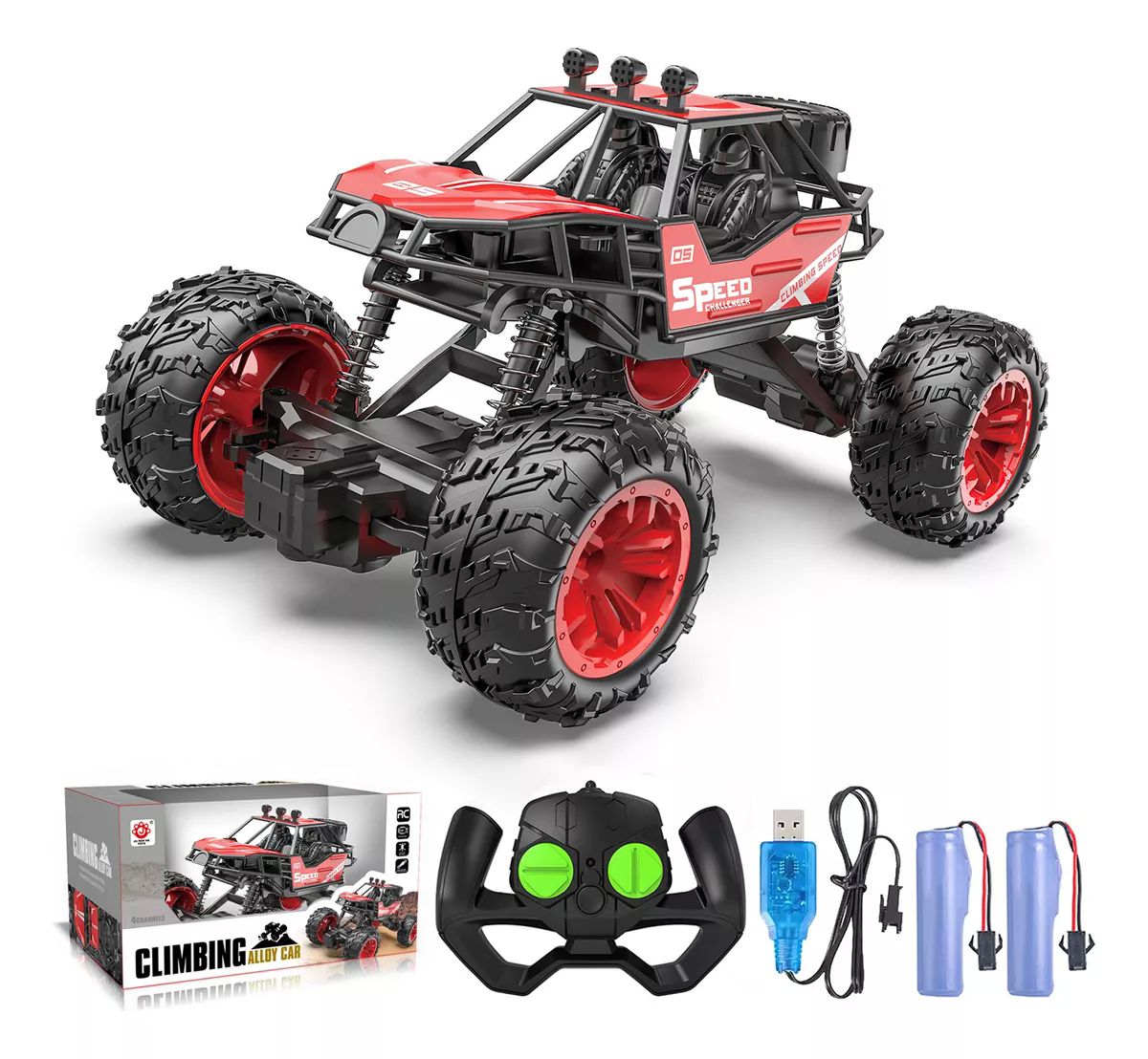 Carros Control Remoto Escalada Juguetes Para Niños + 2 Pilas color NEGRO