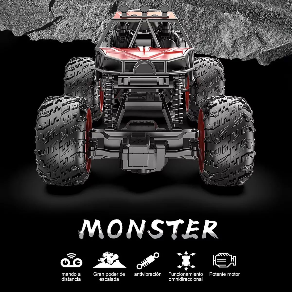 Carros Control Remoto Escalada Juguetes Para Niños + 2 Pilas color NEGRO