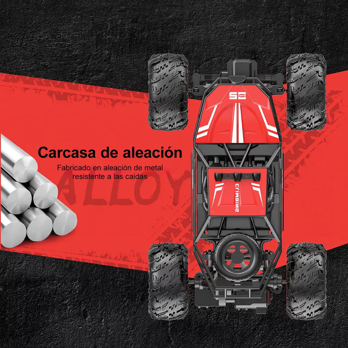 Carros Control Remoto Escalada Juguetes Para Niños + 2 Pilas color NEGRO