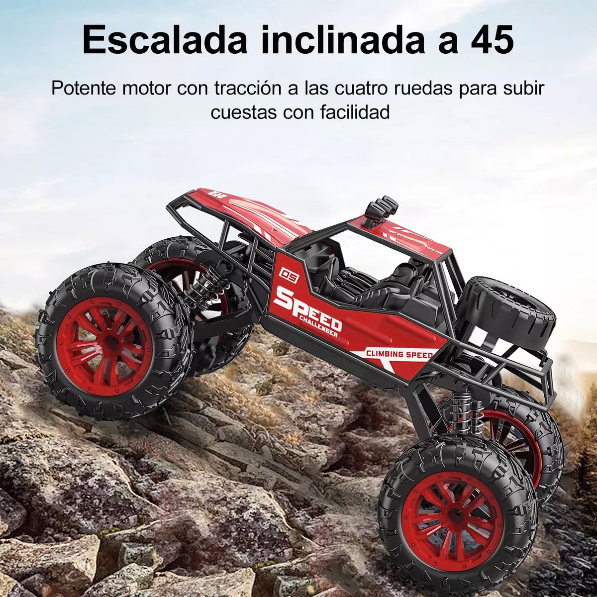 Carros Control Remoto Escalada Juguetes Para Niños + 2 Pilas color NEGRO