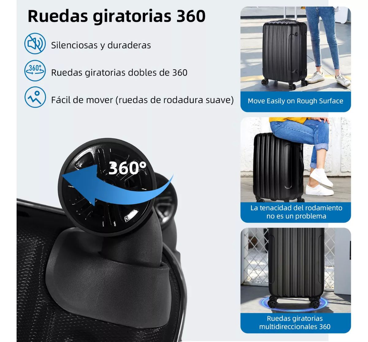 Set Maleta Equipaje Mano De Viaje 14in+20in 10kg C/ruedas 4.