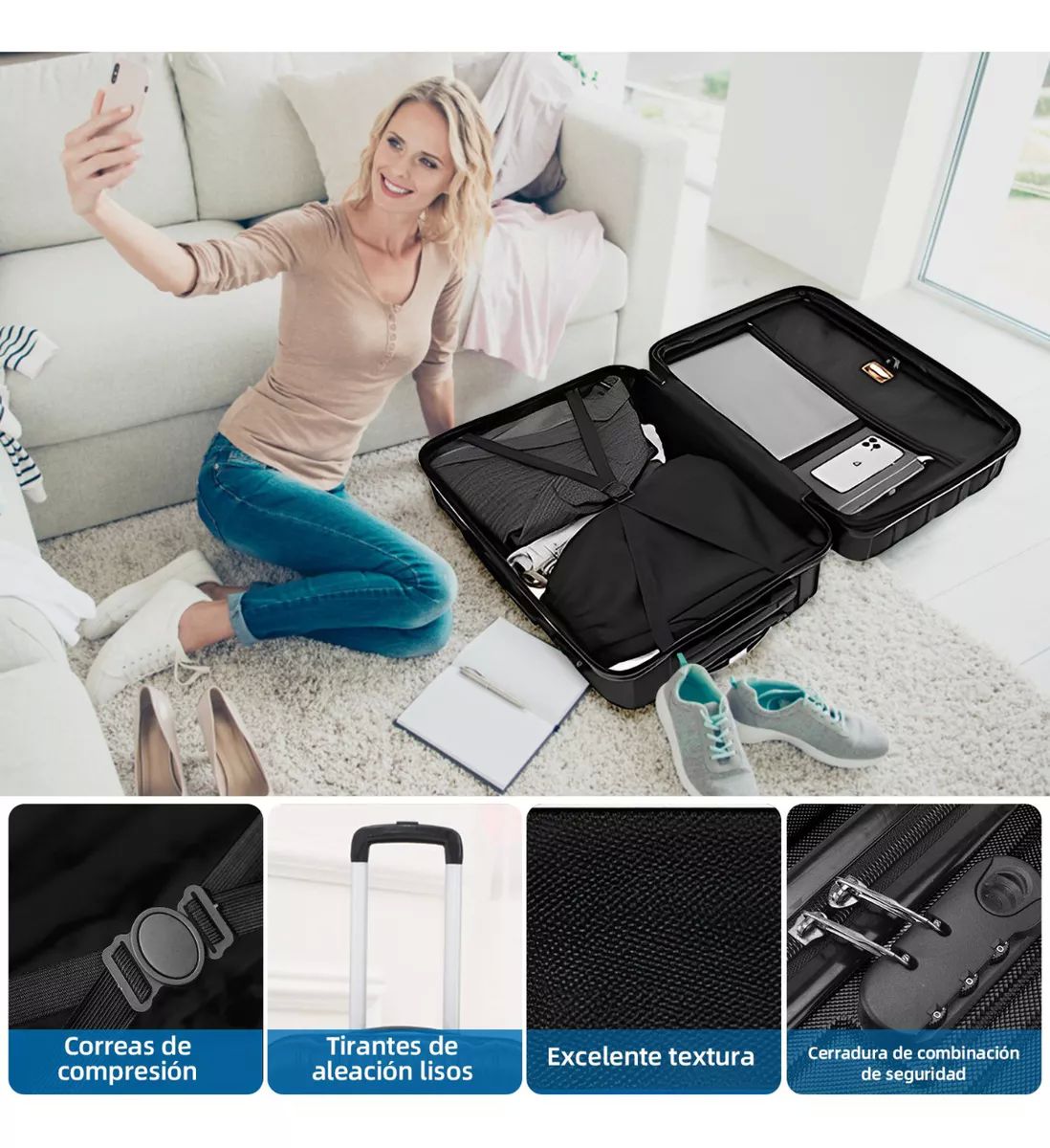 Set Maleta Equipaje Mano De Viaje 14in+20in 10kg C/ruedas 4.