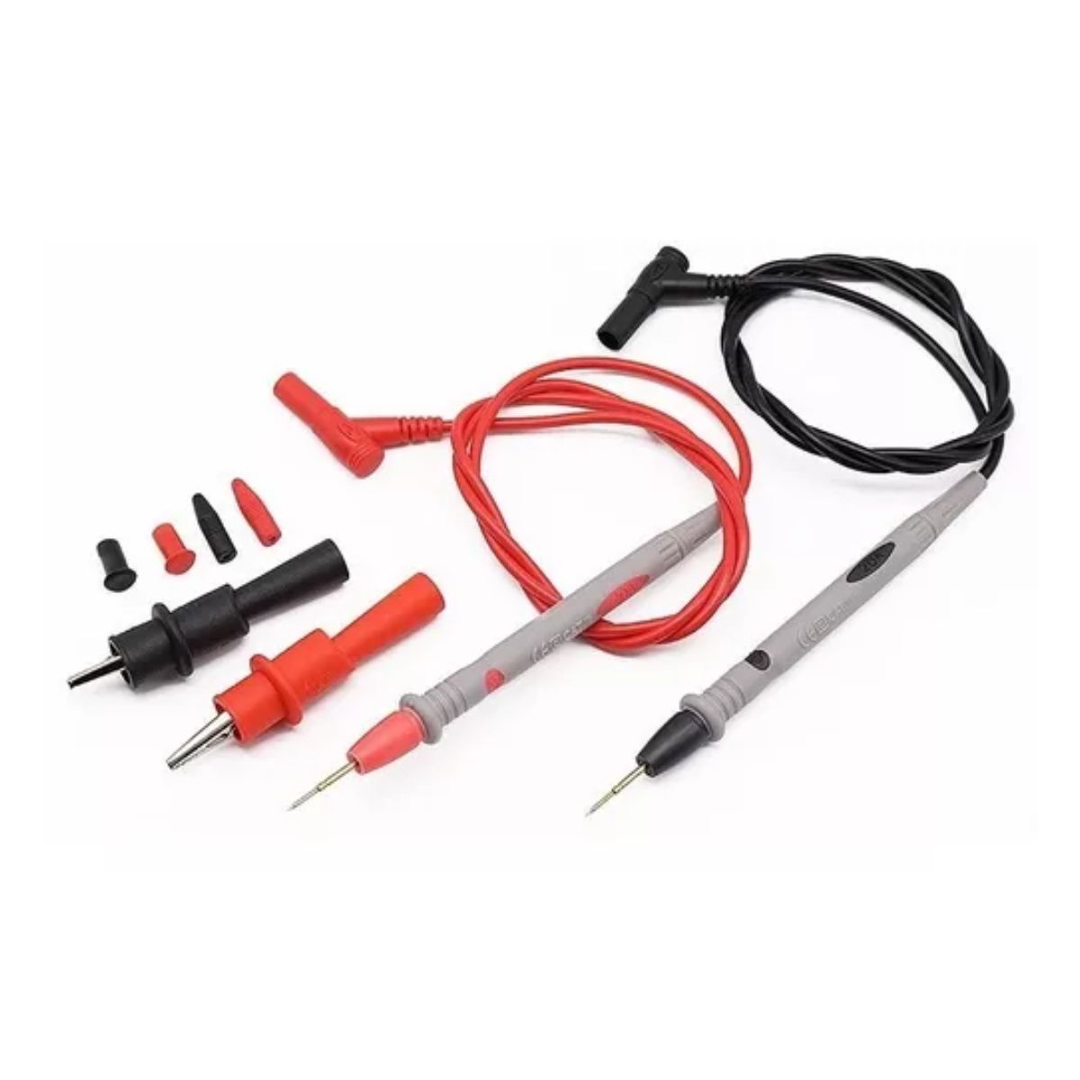 Kit Punta Multimetro Digital Prueba Cable Universal 20amp Gris/Negro/Rojo